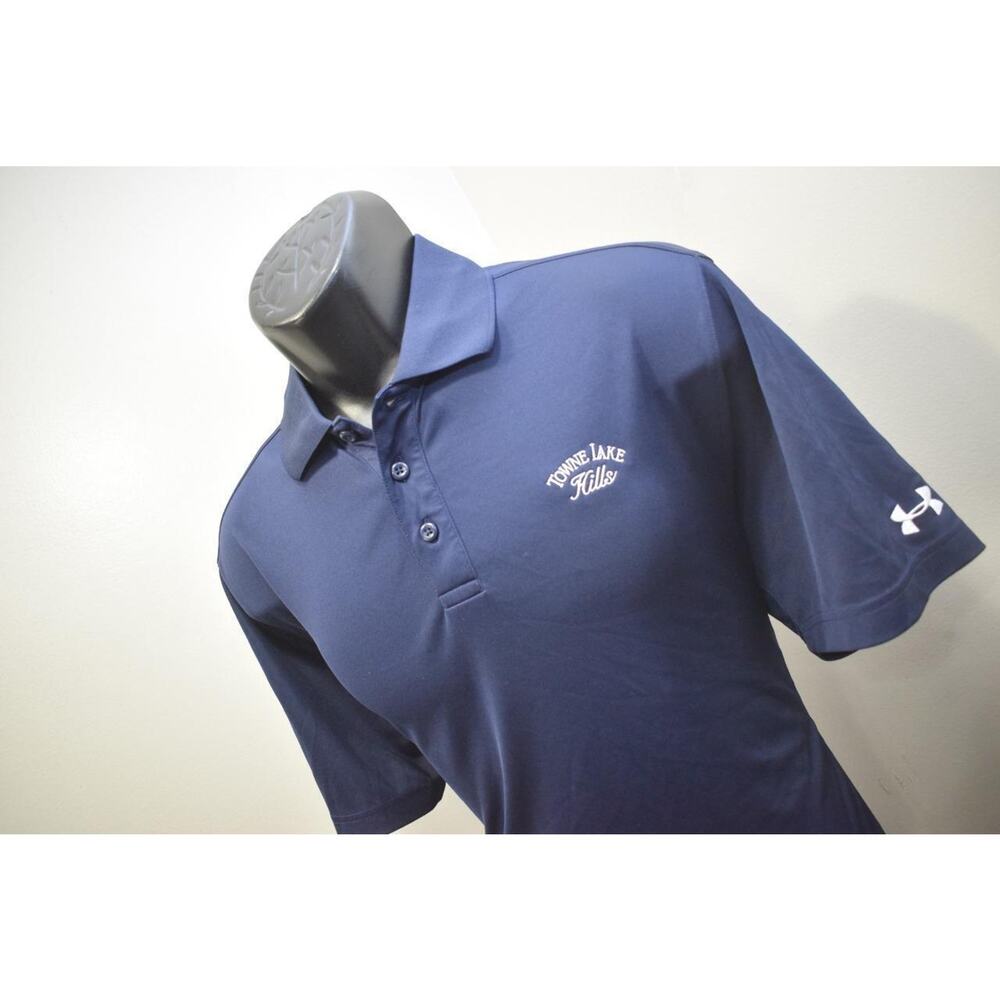 Under Armour Golf Polo HeatGear Loose Dark‎ Blue Athletic Shirt Mens Size Medium